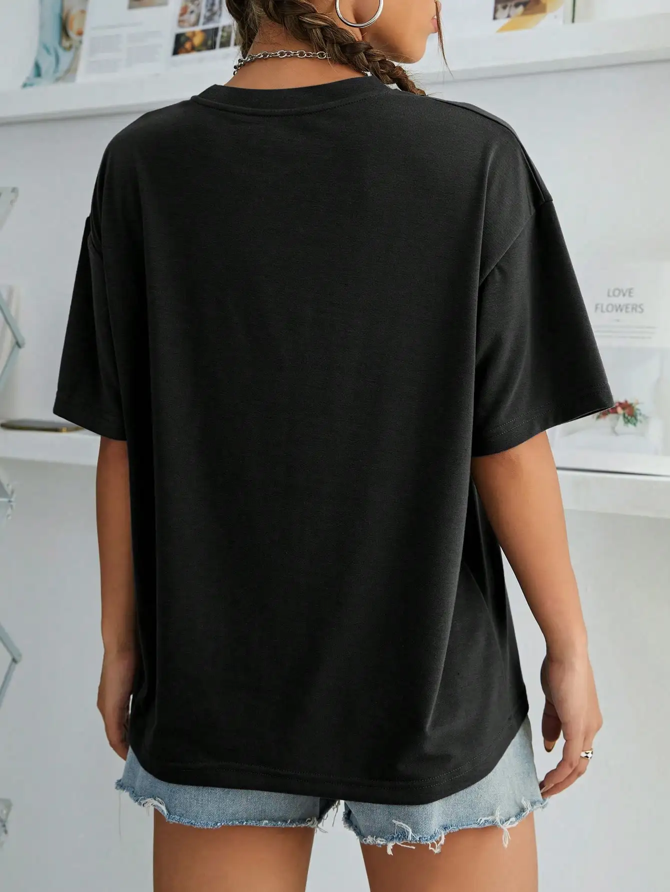 เสื้อยืดโอเวอร์ไซส์ลายกราฟิกตัวใหญ่สไตล์ลอสแอนเจลิส แคลิฟอร์เนีย สำหรับคนที่ชื่นชอบความทันสมัย ให้ความเคารพบูชาต่อเมืองแห่งนางฟ้า