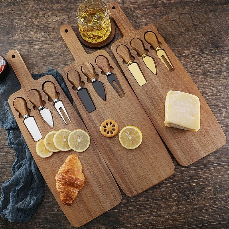 

Набор сырных досок с ножами. Деревянная разделочная доска для сырных стейков.