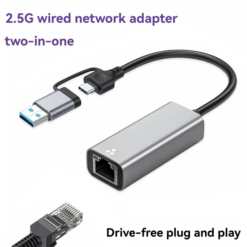 

Latest 2.5G Ethernet Gigabit Adapter USB 3.0 Type C Torj45 2500Mbps Ethernet Adapter LAN Card Hub Forwin 7/8/10/11
