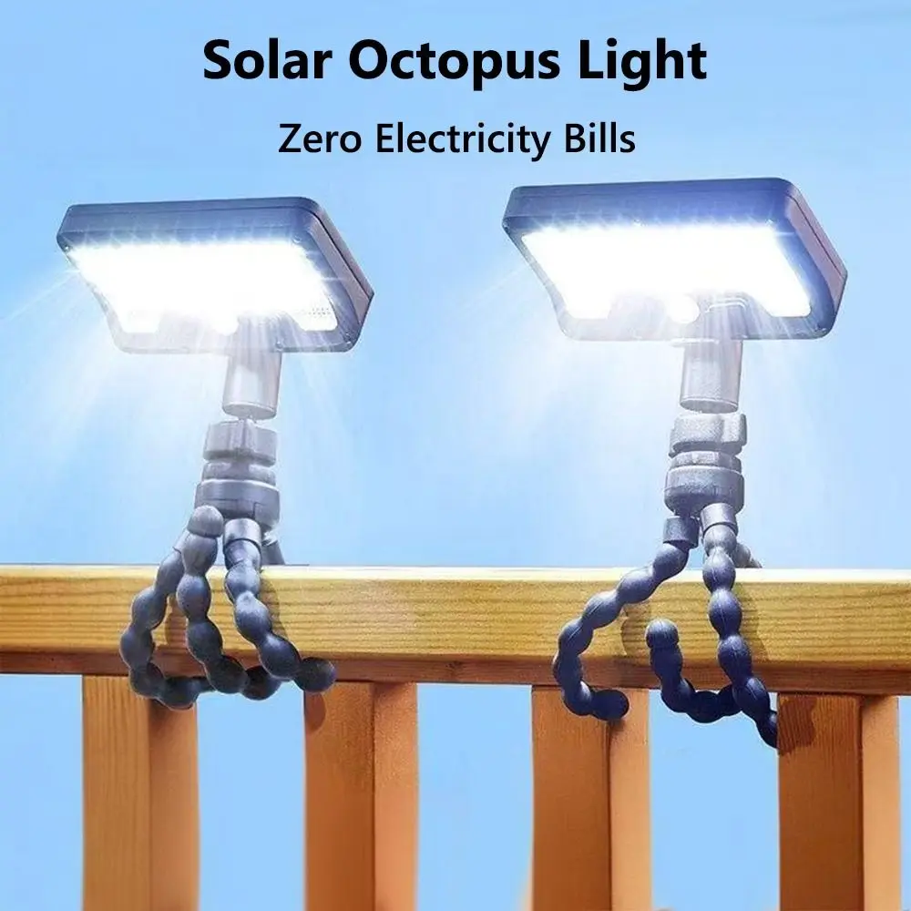 92LED الشمسية كشاف ضوء مقاوم للماء المحمولة الجدار مصباح مرنة الأخطبوط ترايبود أضواء الأمن كليب سياج مصباح التخييم الفناء #1