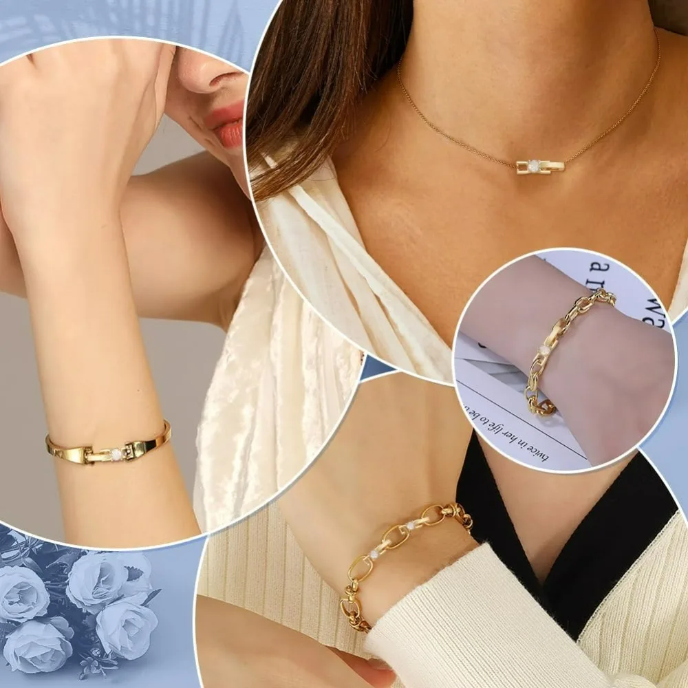 10 قطعة أضعاف أكثر من المشبك النحاس زركون تمديد المشبك المفاجئة قفل إغلاق نهاية قبعات ساعة مشبك مجوهرات #5