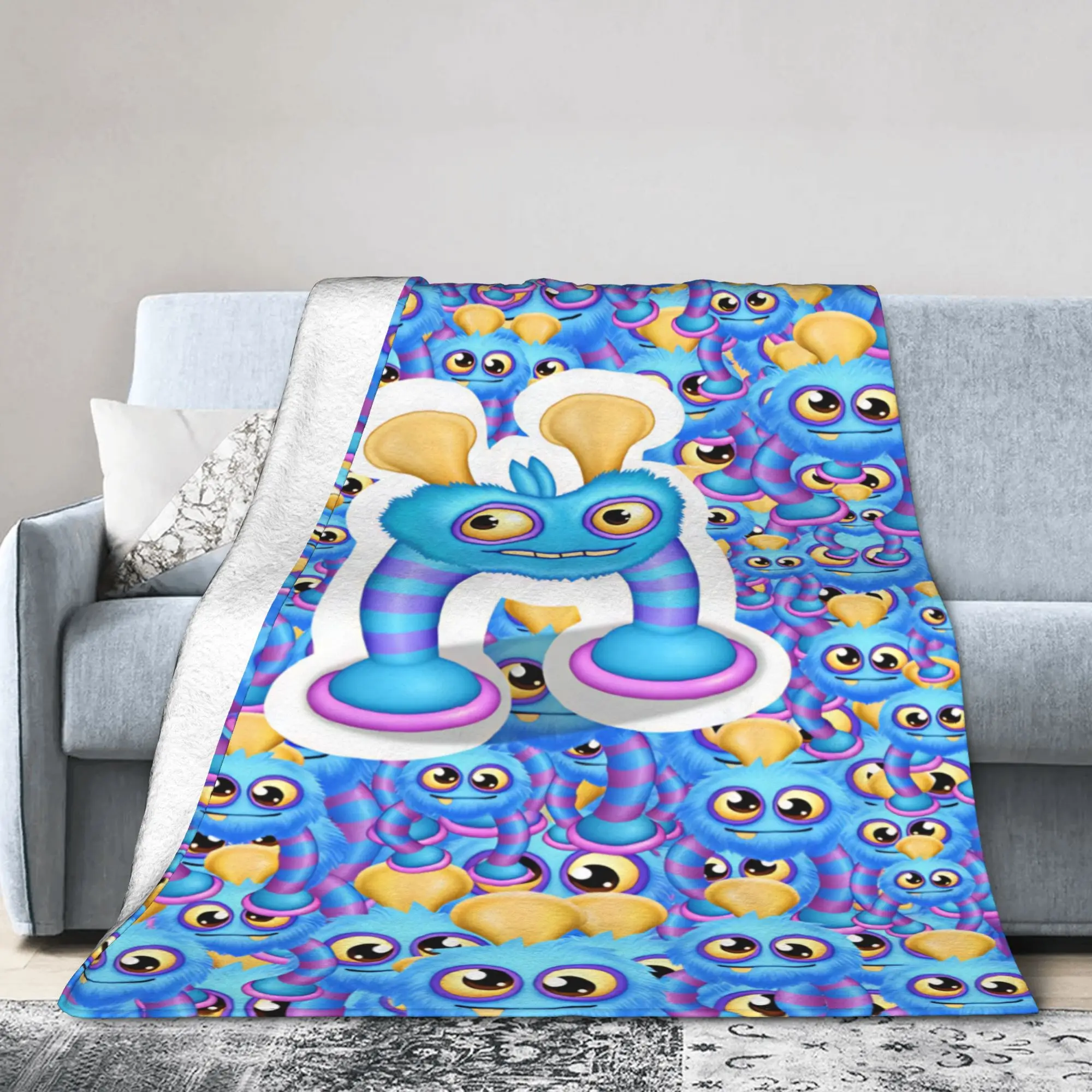 My Singing Monsters Video Game Cartoon Blanket  Super Warm Plush Throw Blanket For Child Outdoor Flannel Bedspread Bed Cover