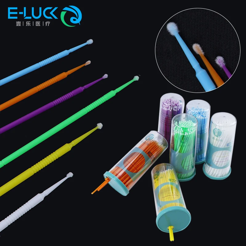 100Pcs/Bottle Dental Disposable Micro Brushes Double-head Microbrush Applicators Microswabs Dentist Materials Tools