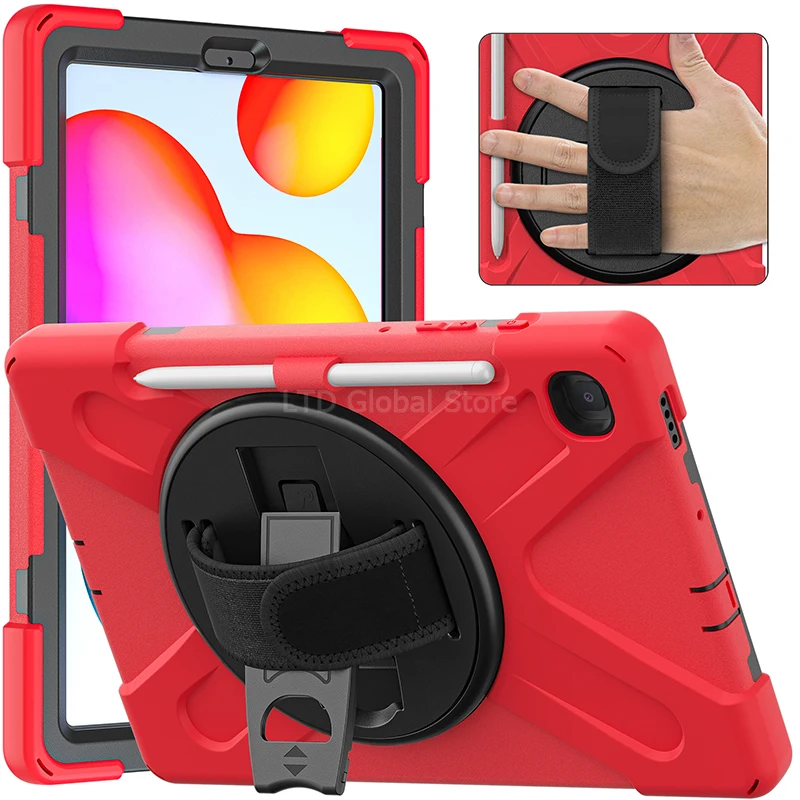 

Case For Samsung Galaxy Tab S6 Lite 10.4 inch 2024 2022 2020 P620 P613 P610 Tablet Case Kickstand Holder 360 Rotation Cover