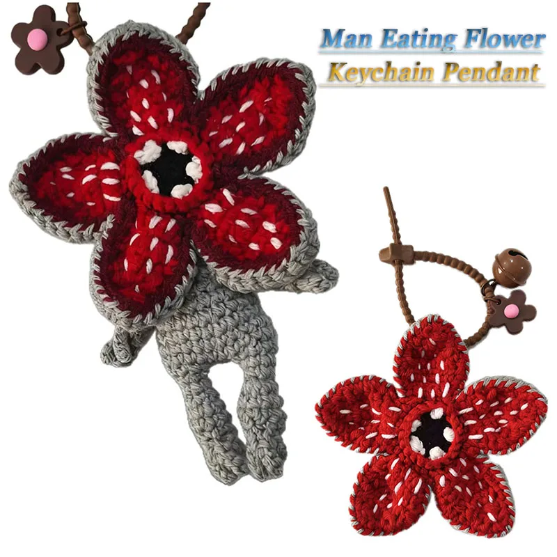 2026 New Cartoon Game Characters Plush Toys Man Eating Flower Keychain Pendant Demogorgon Kids Baby Halloween Gifts Boys Girls
