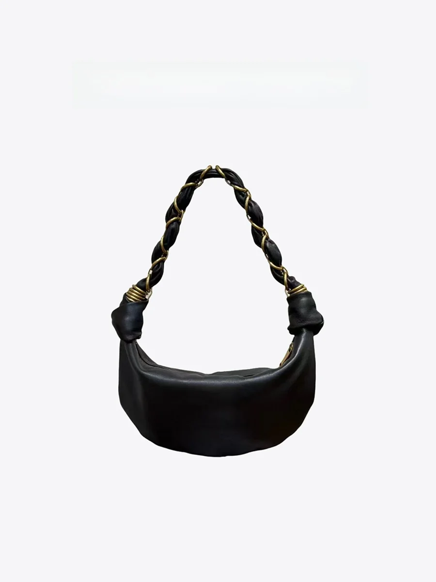 YUYU YARA Nova Bolsa Hobo Amalia Yang Forest em Couro, Bolsa de Ombro, Estilo Commuter, Forro de Algodão Macio, Fechamento co...