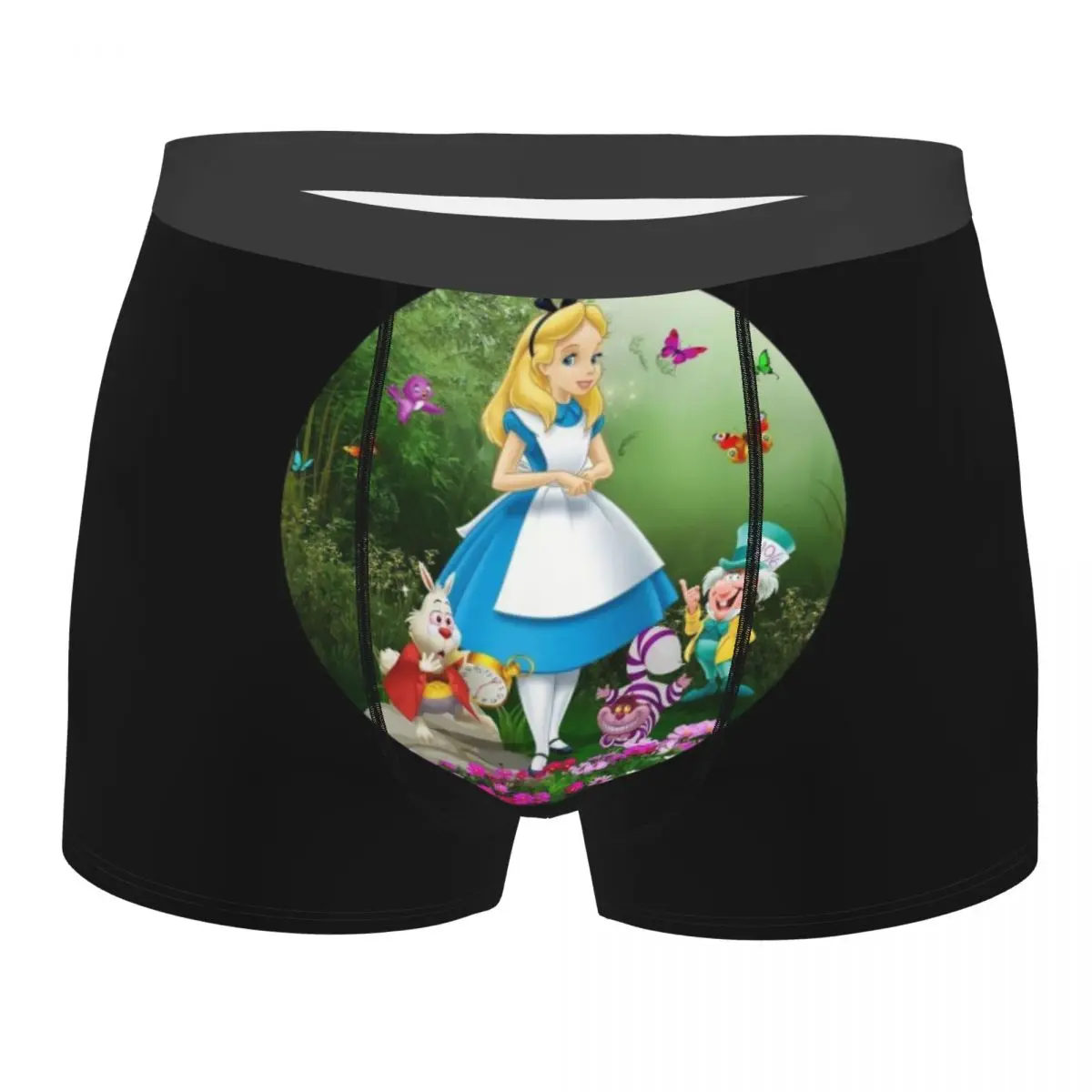 

Custom Male Cool Alice In Wonderland Cartoon Underwear Boxer Briefs Stretch Shorts Panties Underpants