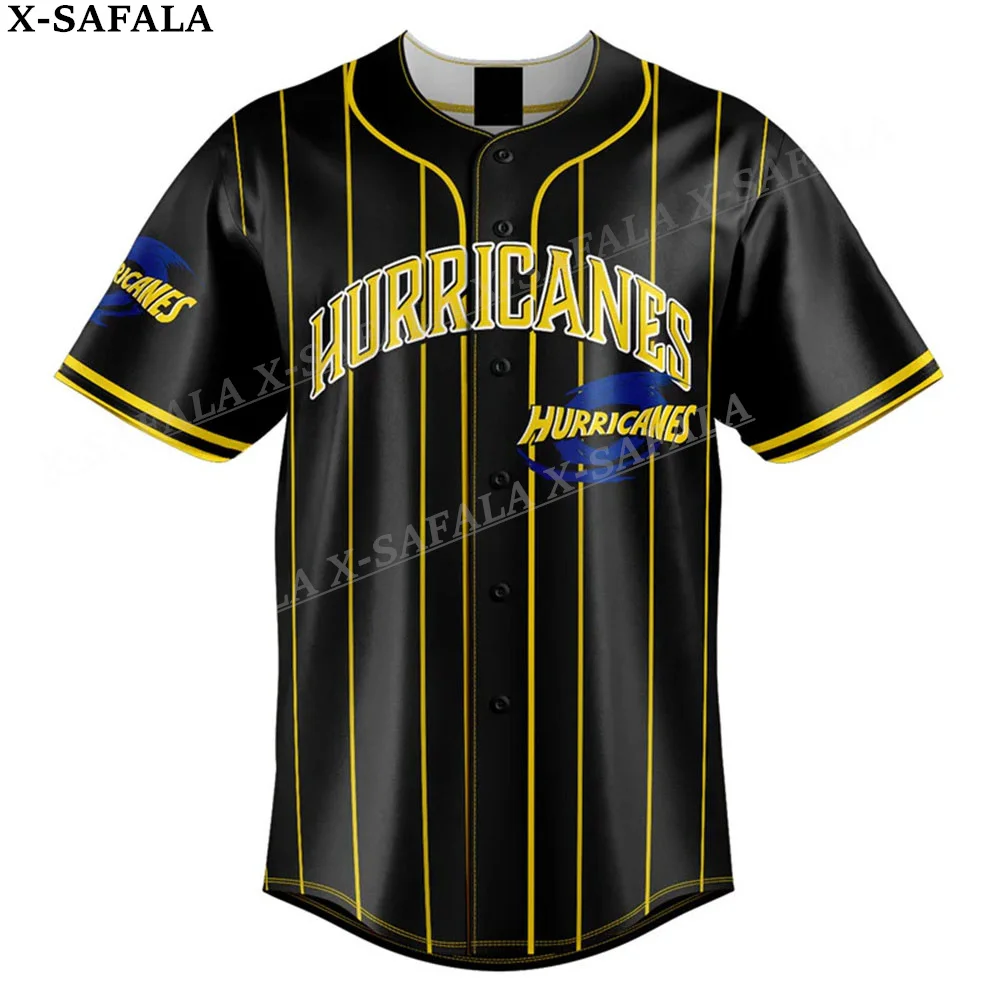 Australian Rugby Hurricanes Customize Name/Number 3D Printed Baseball Jersey Shirt Men\'s Tops Tee Oversized Streetwear Jersey