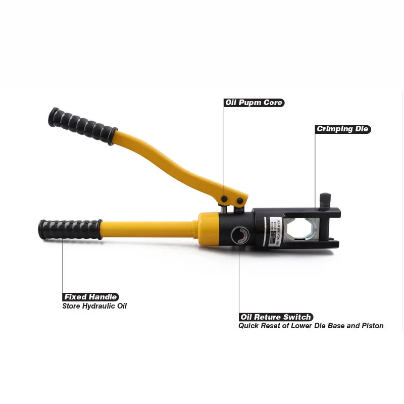 16-300mm Hydraulic Crimper 12 Ton Hydraulic Wire Crimper YQK-300 Battery Cable Lug Terminal Crimping Tool with 11 Dies