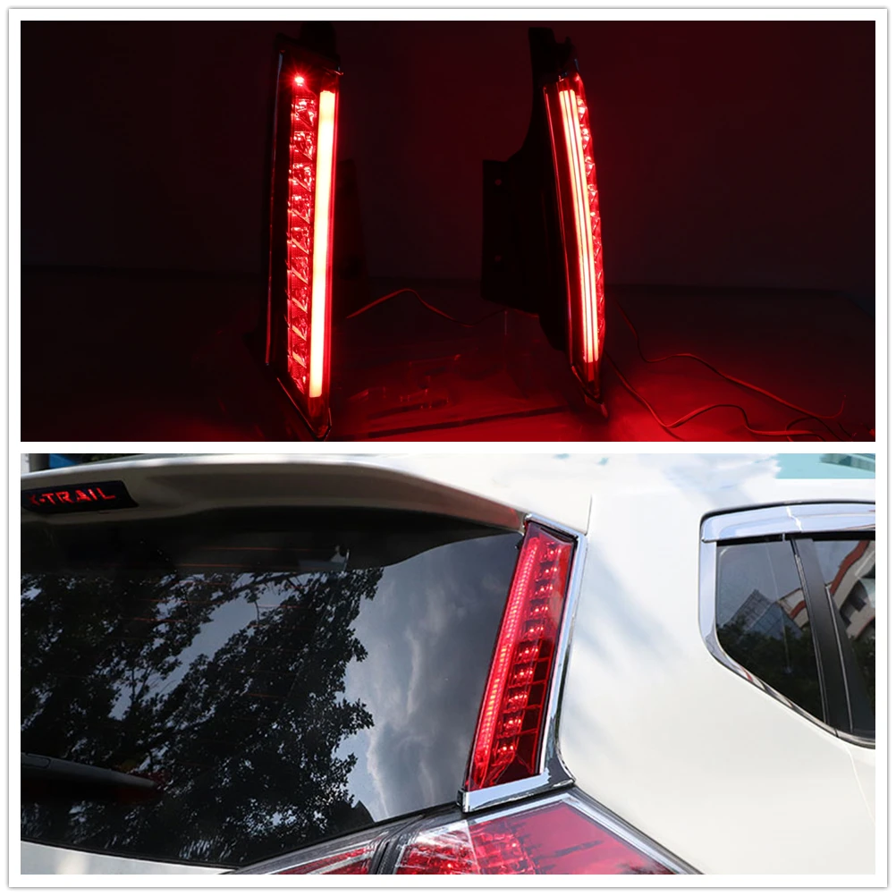 

Rear Window Side Spoiler LED Brake Light Pillar Lamp Signal Indicator Stoplight Bulb Taillamp For Nissan Rogue x-trail 2014-2019