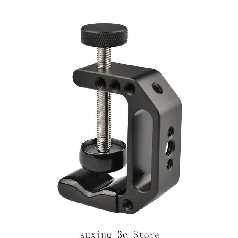 

E8BE Camera C-Clamp Алюминиевый многофункциональный C-тип Clip Clip Desk Stand с 1/4 "3/8" отверстием для заполнения DSLR