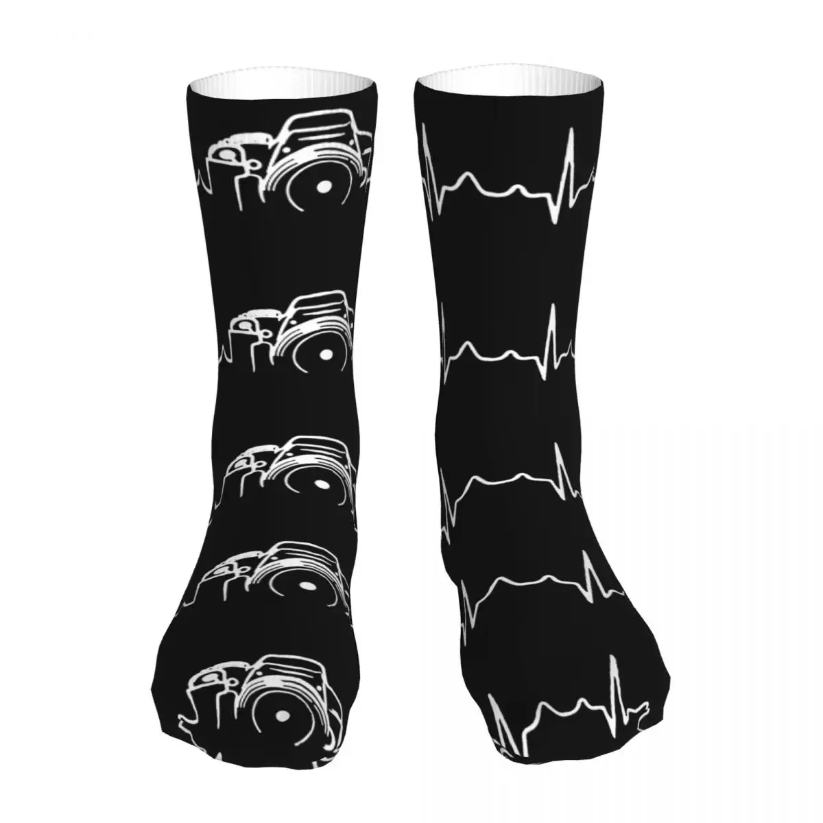 Men Bike Heartbeat Of Camera Socks Cotton Compression Photographer Women Sock