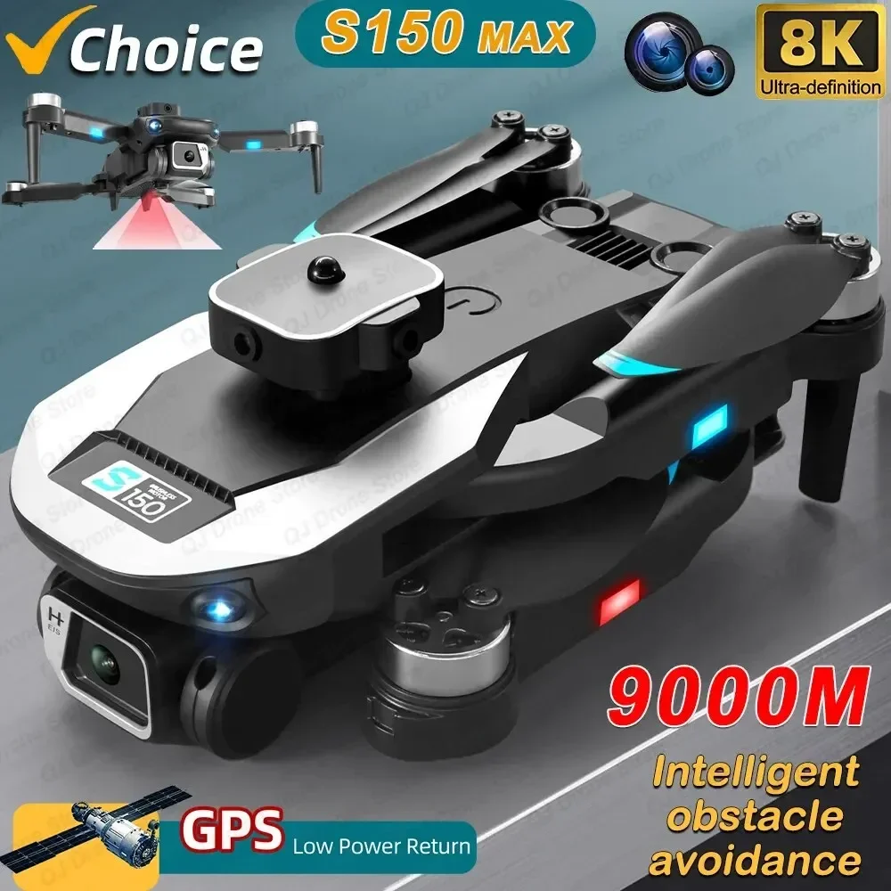 

Новинка бесщеточный Дрон S150 8K Профессиональный двойная камера обход препятствий оптический поток Радиоуправляемый Дрон складной Квадрокоптер игрушки 9000 м