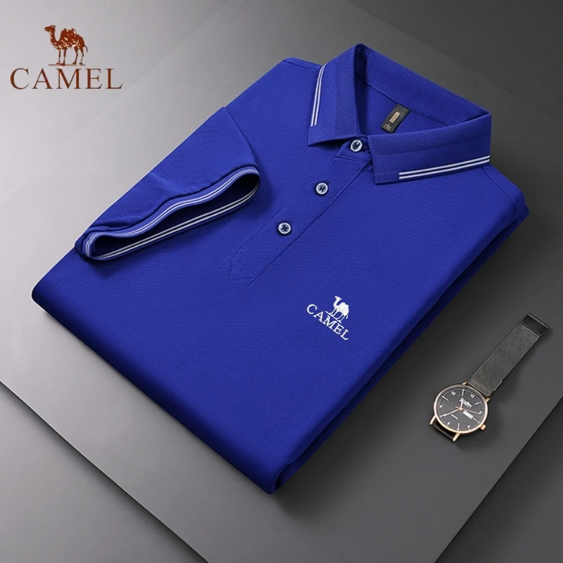 Summer New Embroidered CAMEL Short Sleeved Polo Shirt for Men Luxury Fashion Casual Fashion Comfortable Breathable T-shirt Top