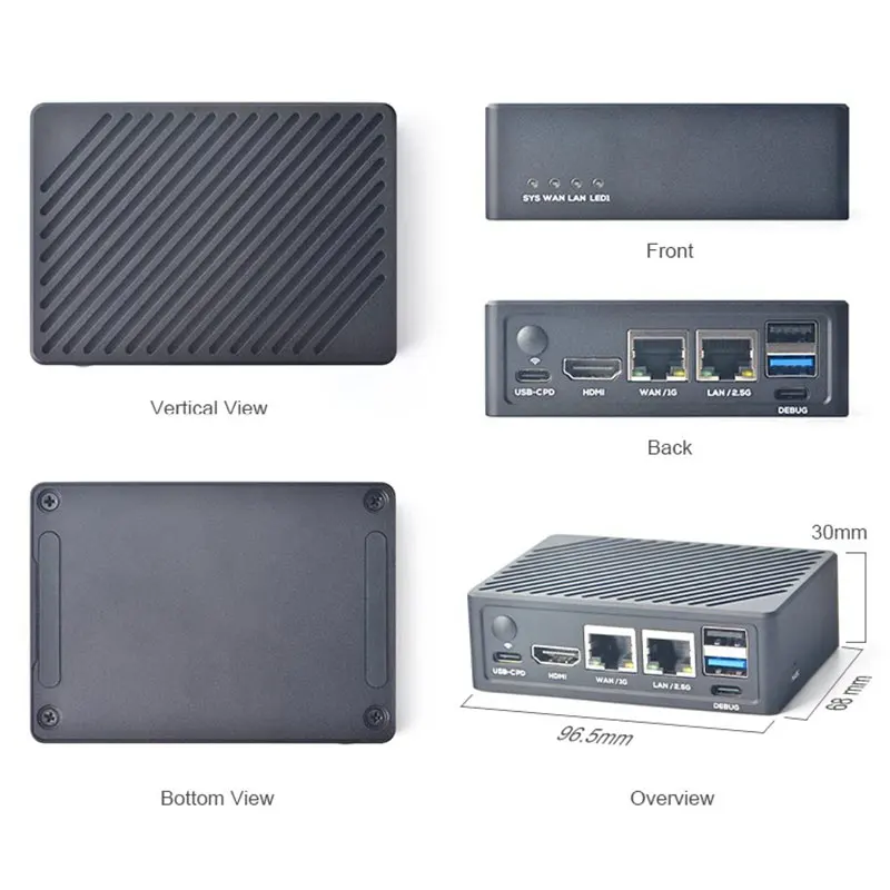 NanoPi R6C Router 4GB/8GB RAM 32GB eMMC Rockchip RK3588S Dual 2.5G Ethernet OS Support Android TV/Ubuntu/FriendlyWrt