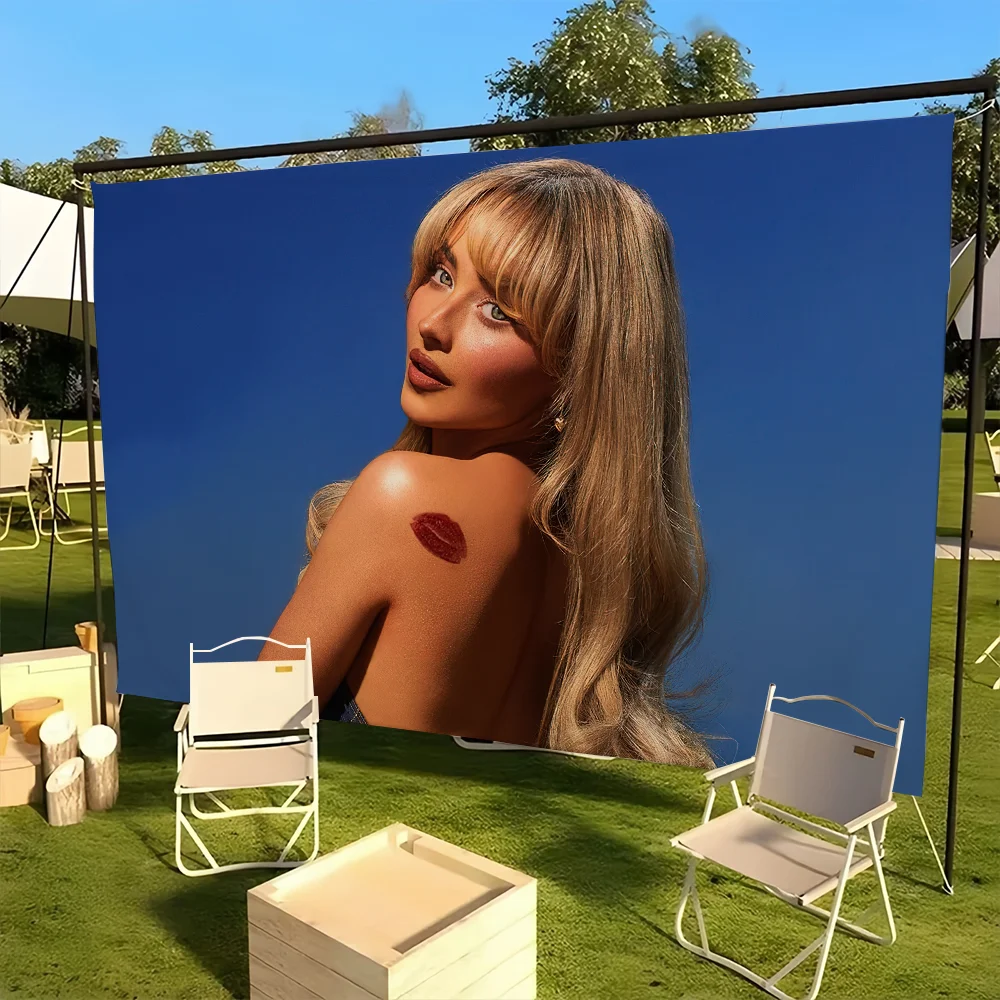 S-Sabrina 목수 가수 깃발, 피크닉 파티, 캠핑 배너, 야외 분위기 천