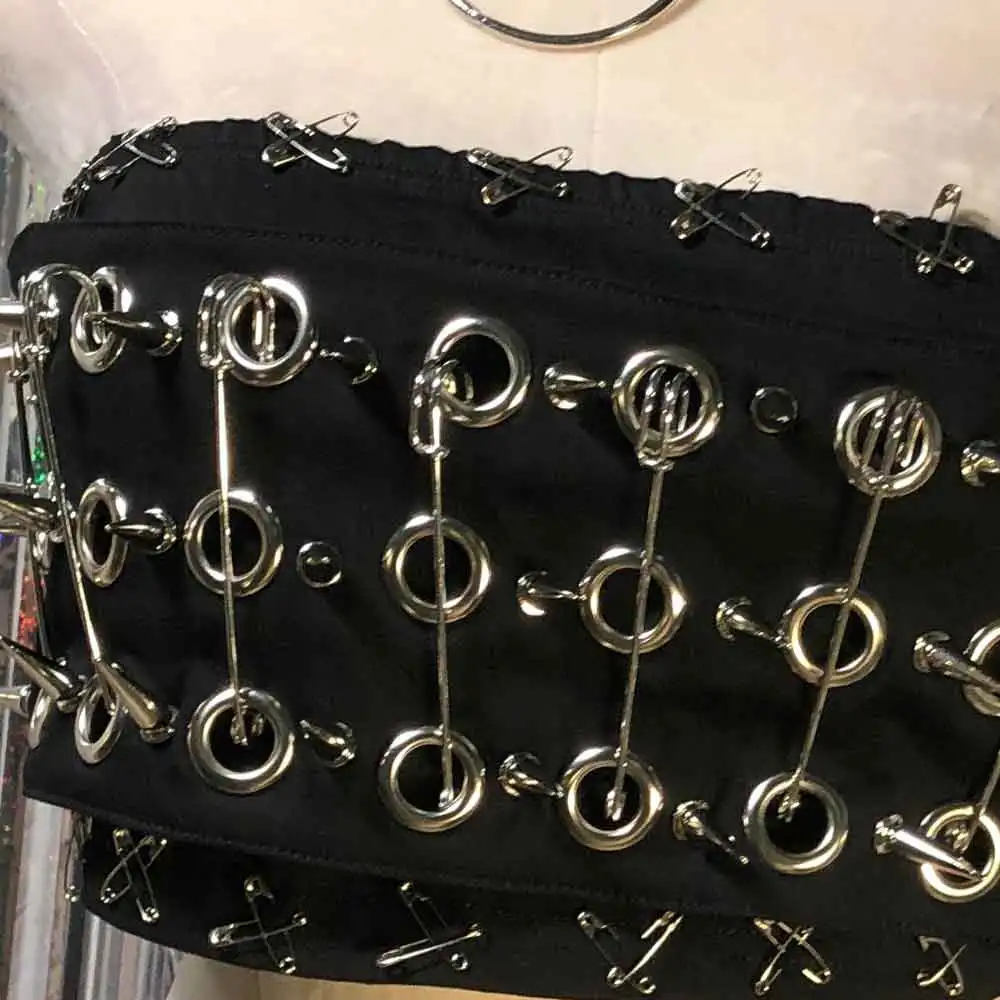 

Ручная работа E-Girls Kawaii Подростковые готические майки Goth Eco Y2K Холтер Камзол Топы Гранж Панк Рок Harajuku 90-е DIY Digital Emo