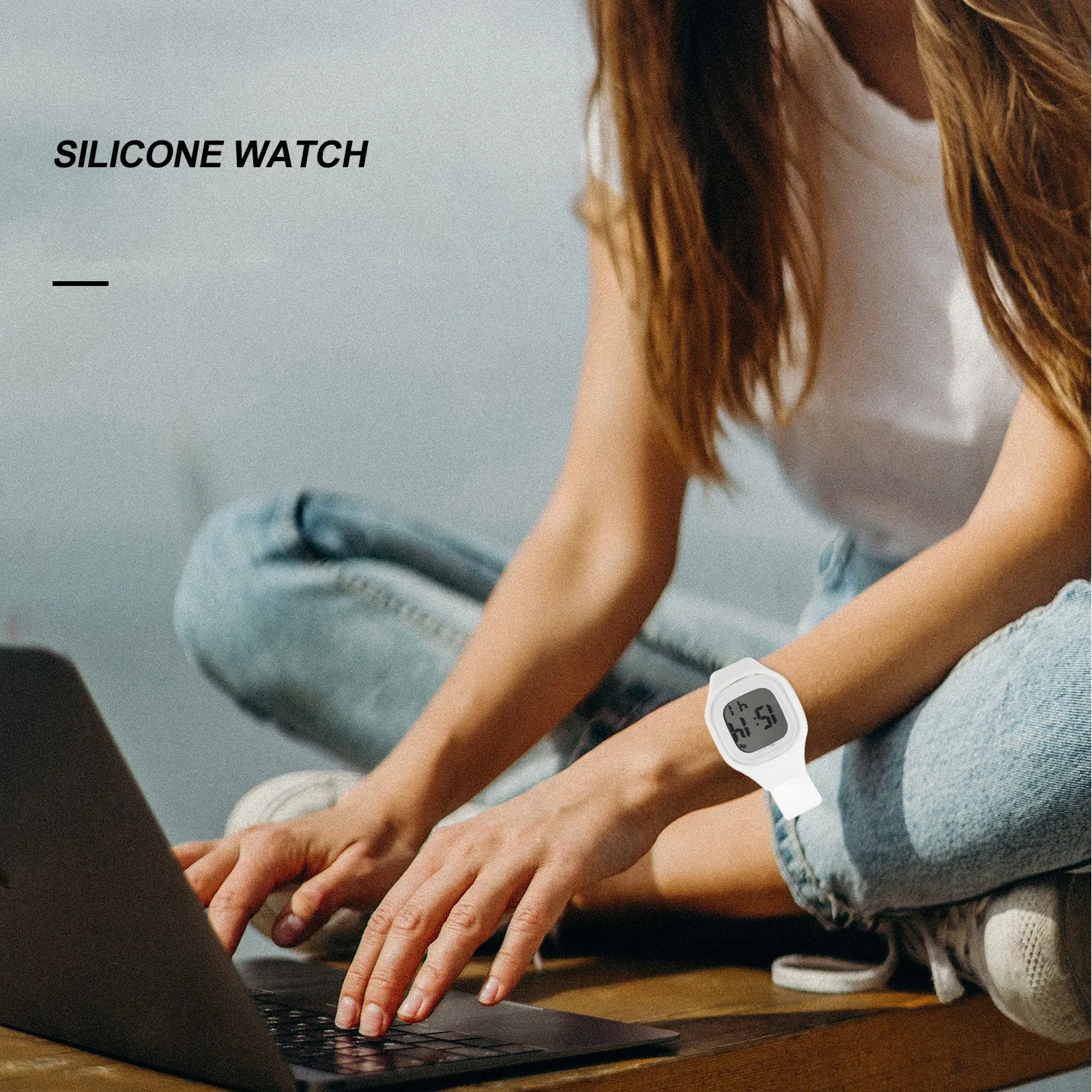 

Colorful Night Glow Electronic Watch Waterproof Silicone Wristwatch Stopwatch Alarm Backlight Sports Digital Watch for Men Women