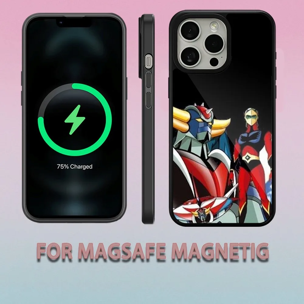 UFO Robot Grendizer  Phone Case For iPhone 15 14 13 12 11 Pro Max Plus Magsafe Magnetic Wireless Charging Cover