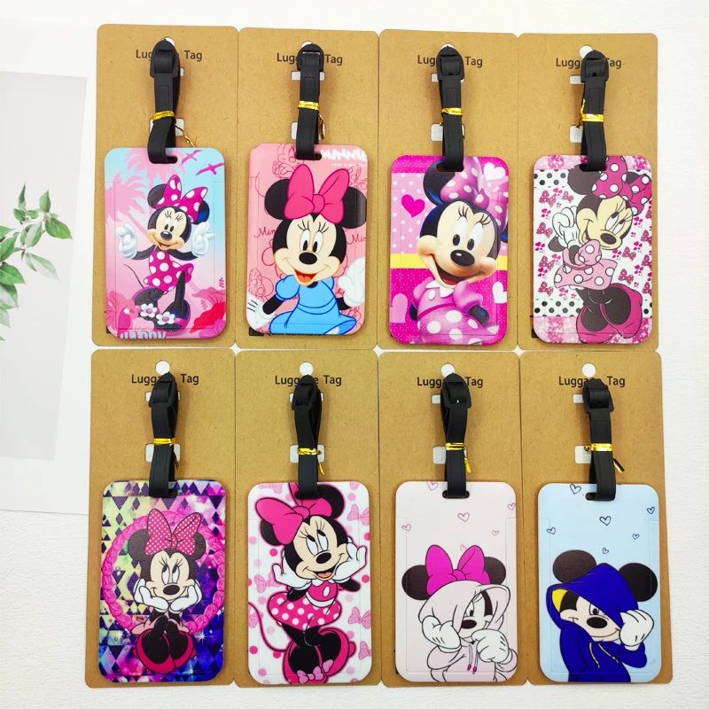 

Disney Minnie Travel Luggage Tags Cute Suitcase ID Address Holder Baggage Boarding Tags Portable Label for Girls