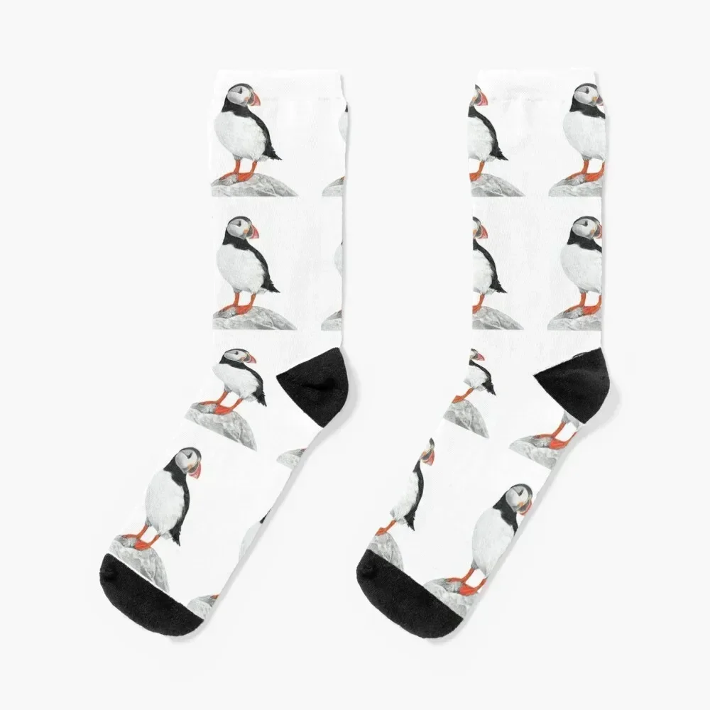 

Puffin pattern pastel art Socks soccer anti-slip christmas stocking custom sports funny sock Men Socks Luxury Brand Women's