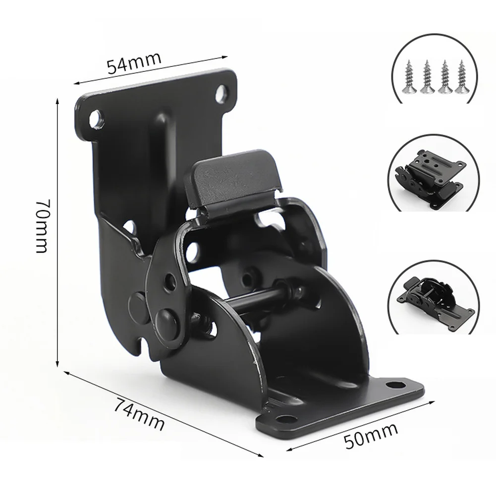 Black Steel Self Lock Hinge 500lbs Capacity Folding Bracket With Screws For DIY Workbench RV Kitchen Cabinet Hardware Parts
