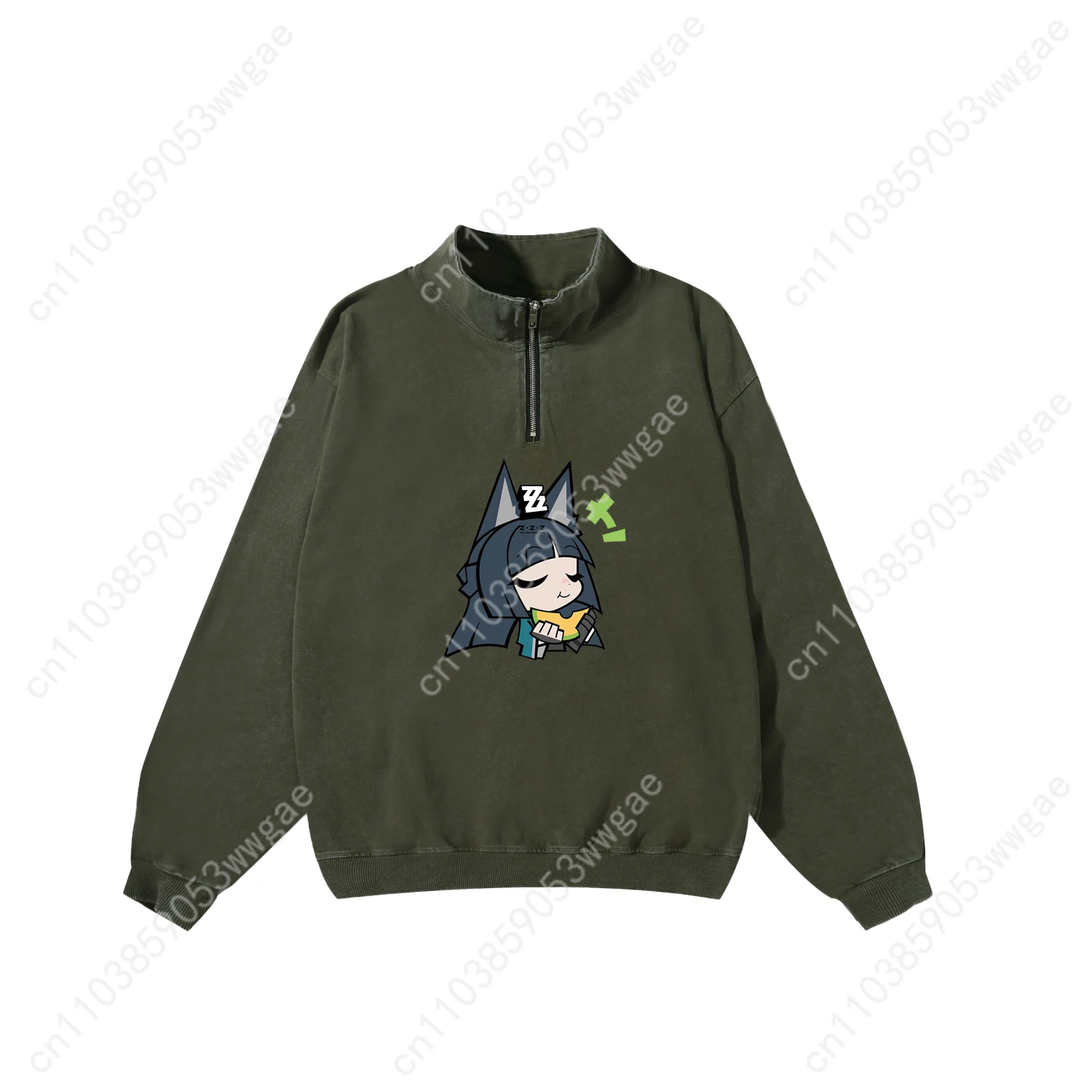 

Absolute Zone Zero Retro Sweatshirt Mens Womans Vintage Pullover Half Zipper Sweatshirt Anime Customized Top Long Sleeved Tshirt