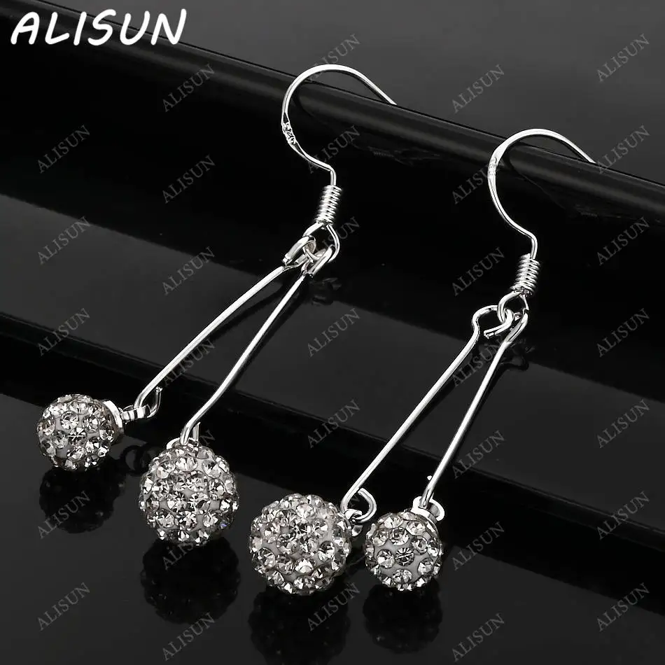 

ALISUN 925 Sterling Silver Zircons Balls Zircons Earrings Drop Earrings For Women Charm Trend Birthday Gifts Fashion Party Fine