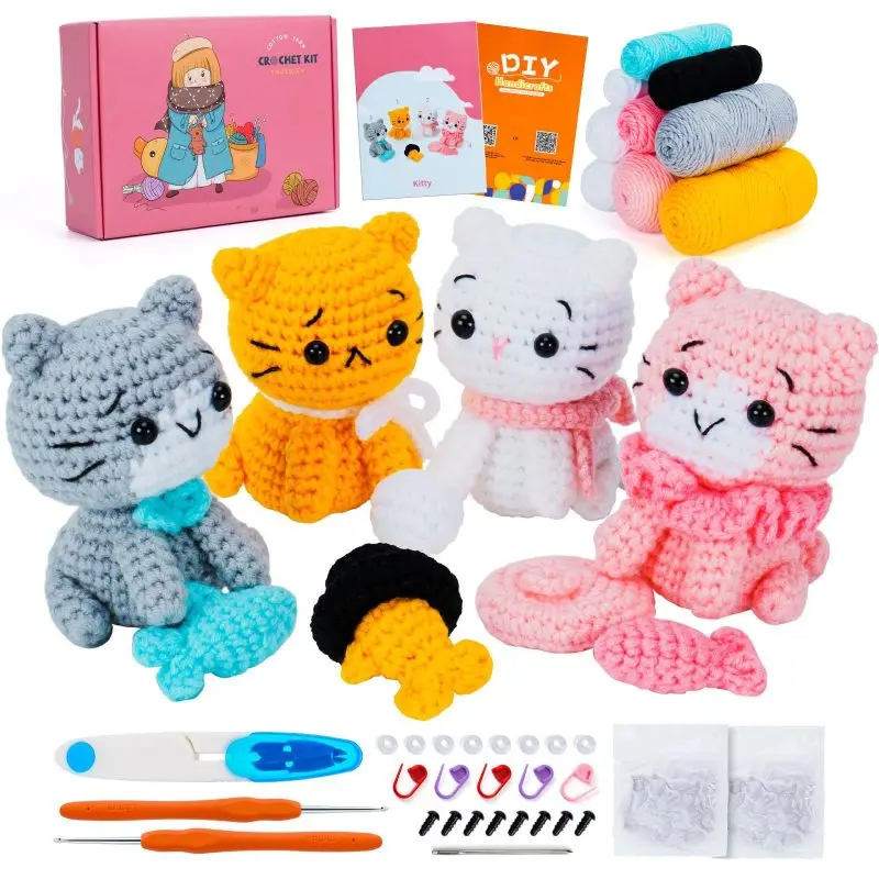 

DIY small animal crocheted doll material pack