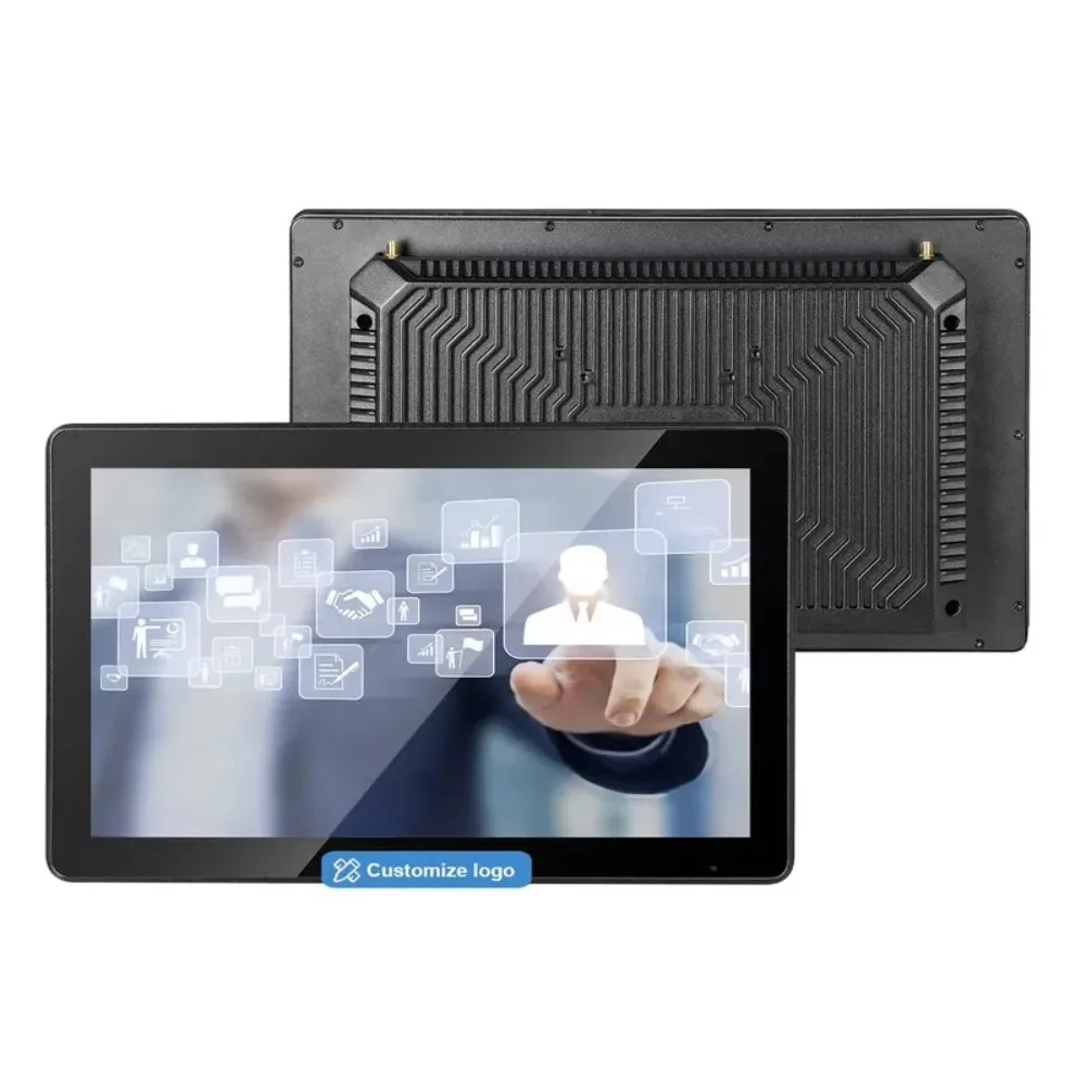 15.6 18.5 21.5 Fanless J6412 I3 I5 I7 IP65 Linux Industrial Tablet, Panel Mount Capacitive Touch Screen RS232 RS485