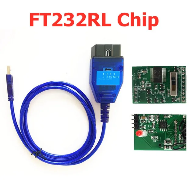 Car Programmer Cable for Fiat 3pin ECU Scan for 409 KKL USB Interface FTDI FT232RL Chip VAG 2x2Pin OBD2 16 PIN Cable for Audi