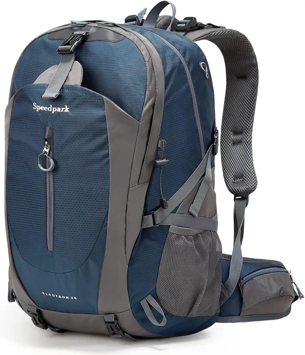 SPEEDPARK Hiking Backpack 40L Waterproof Hiking Daypack with Rain Cover, Outdoor Trekking Travel Backpacks for Men Women