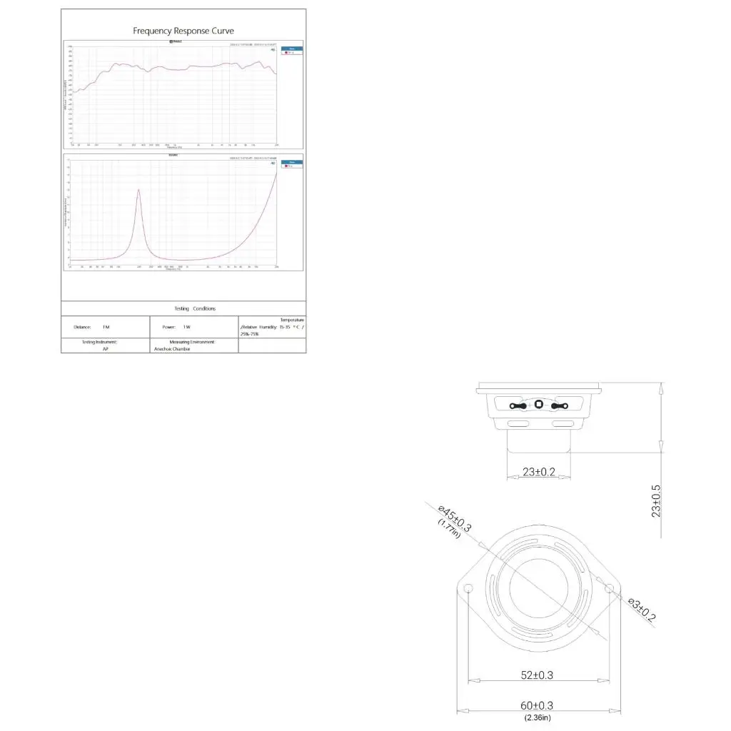  45mm 1.75inch Full Ranged Speaker 4Ohm 5W Compatibles Multiple Auditory Devices For Multimedia Devices