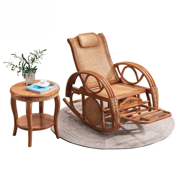 

Classical Chinese bamboo and rattan furniture, B & B leisure rattan rocking chair hotel