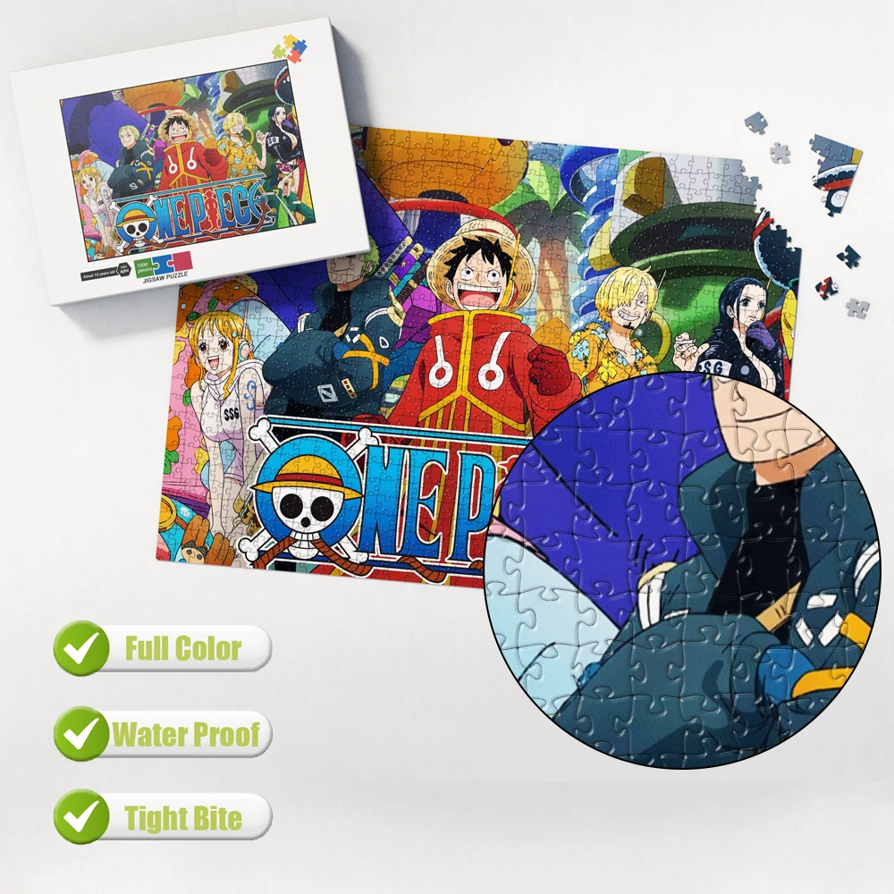 One Piece Jigsaw Puzzle 1000 Pieces Wooden Brain Teaser Puzzles for Adults Fun Kids Toys Montessori Table Game Family Best Gift
