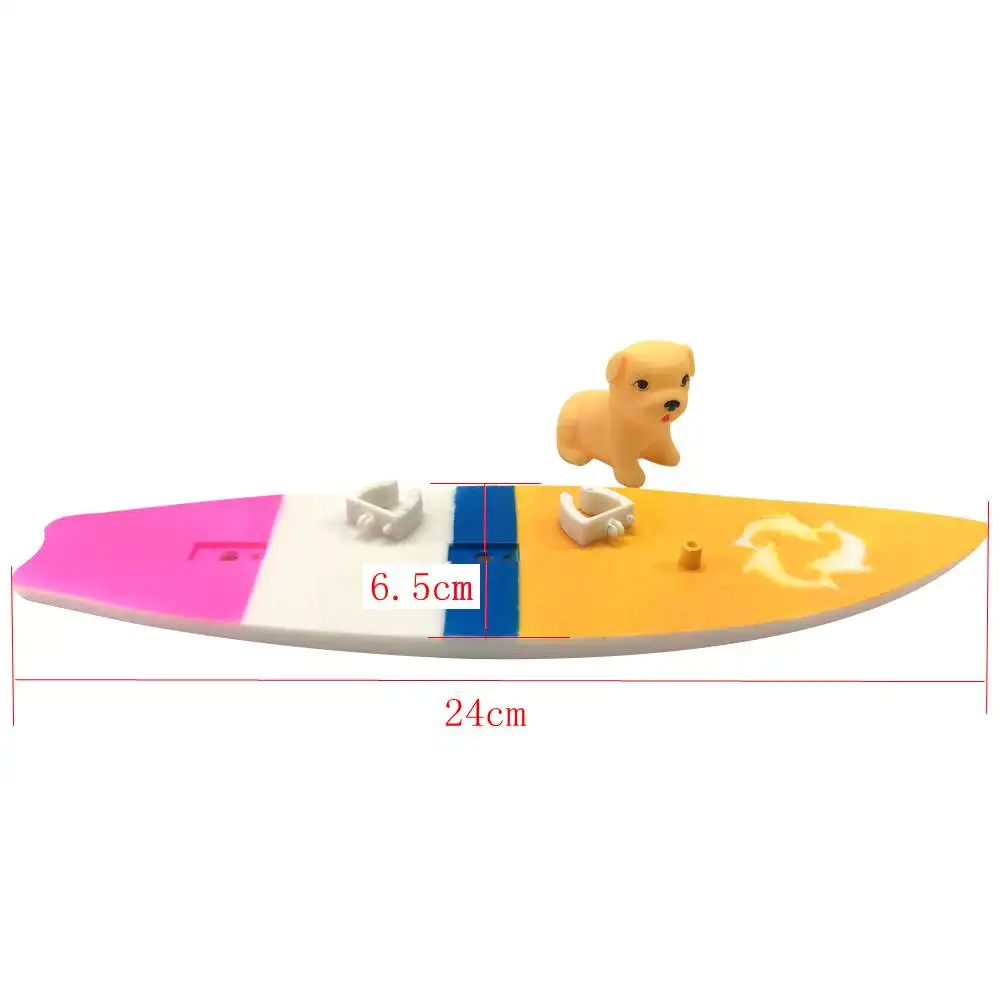 NK Official 1 Set Funny Toy  Plastic Surfboard +Dog For 1/6 Male Doll Ocean Extreme Sport 30cm  Dolls Accessories