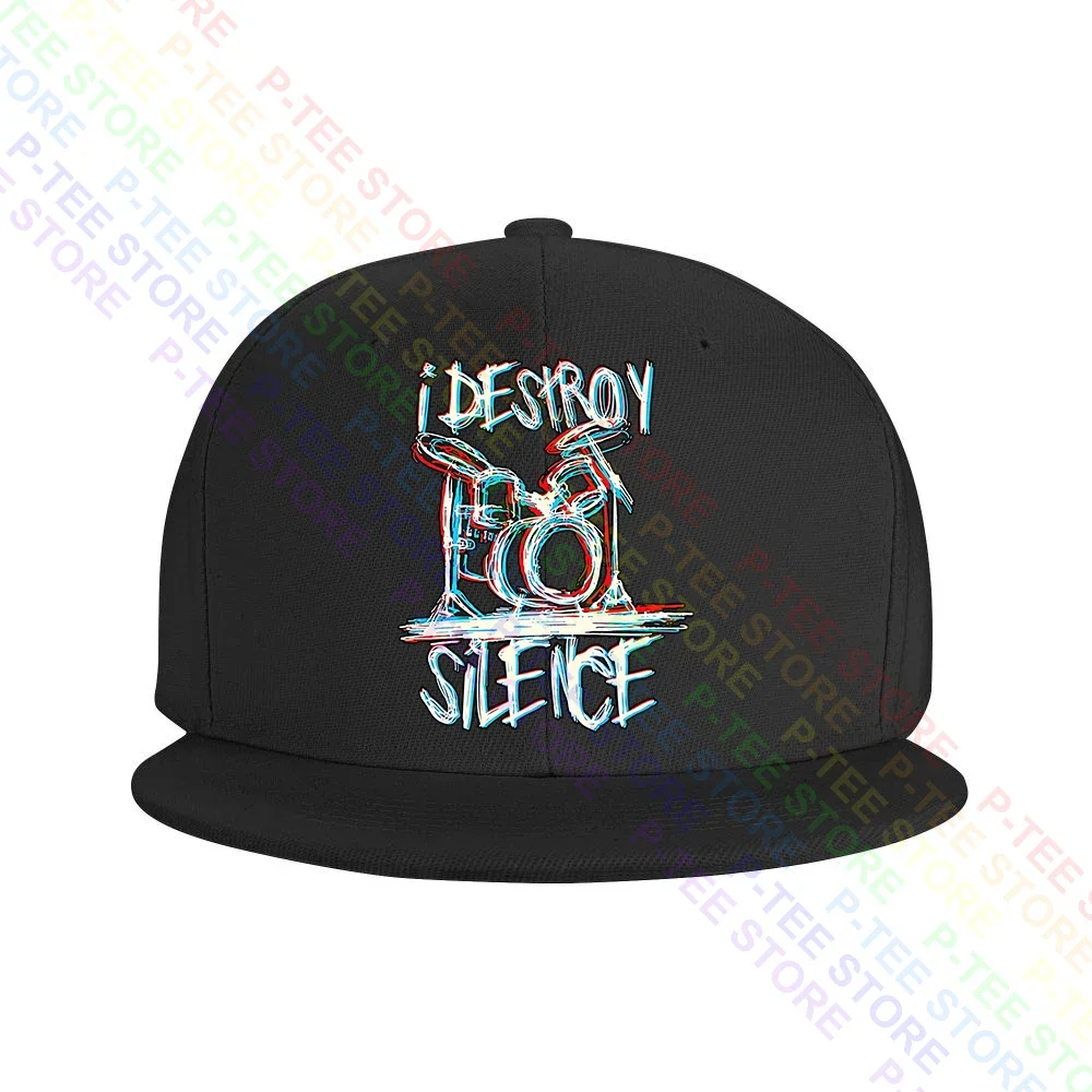 I Destroy Silence Drummer Drum Set Drumline Metal Rock Music Band Snapback Cap Adult hip hop Headwear Baseball Caps