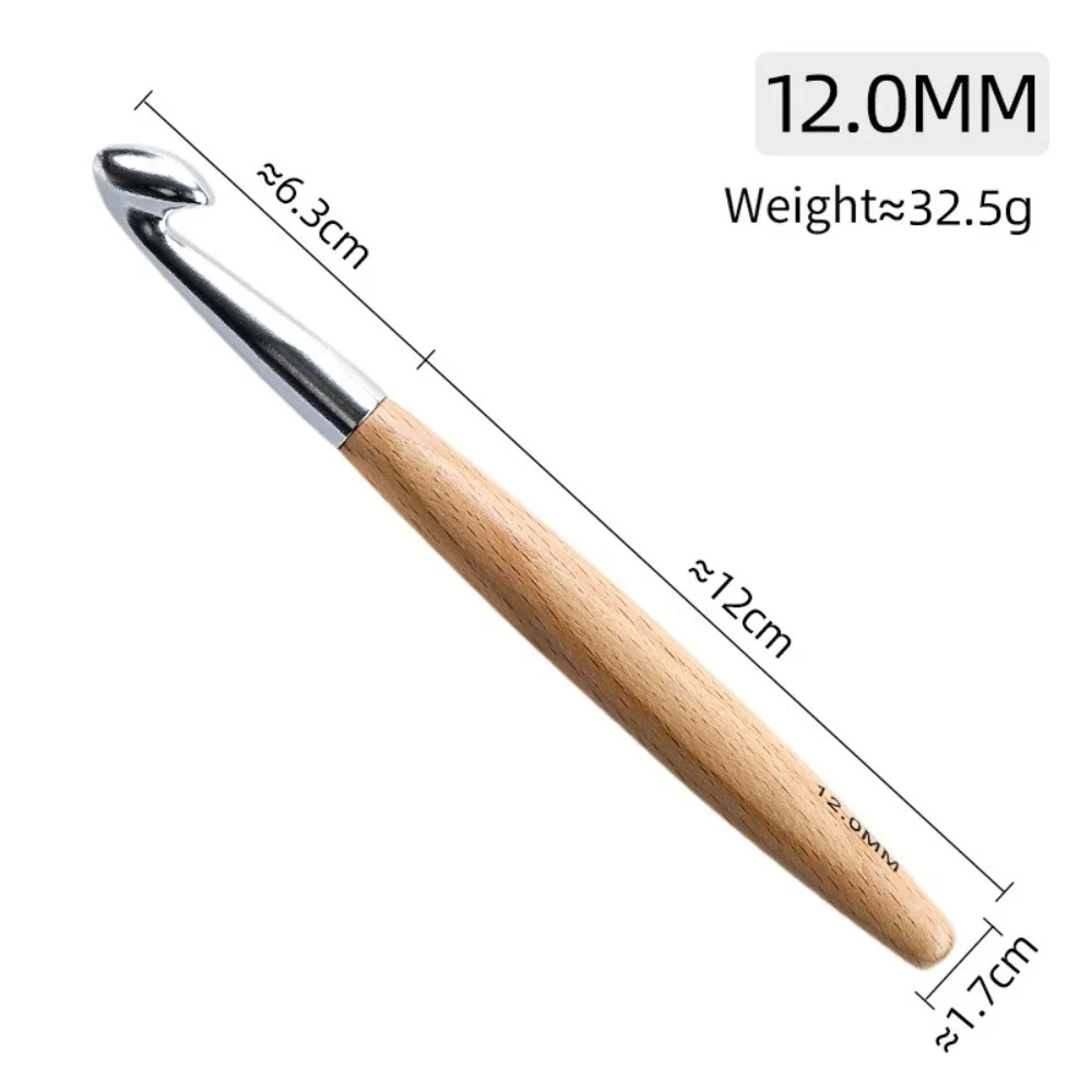 Weave Craft 3-12mm Crochet Hooks Beech Wood Handle Long Knitting Crochet Yarn Weave Tool