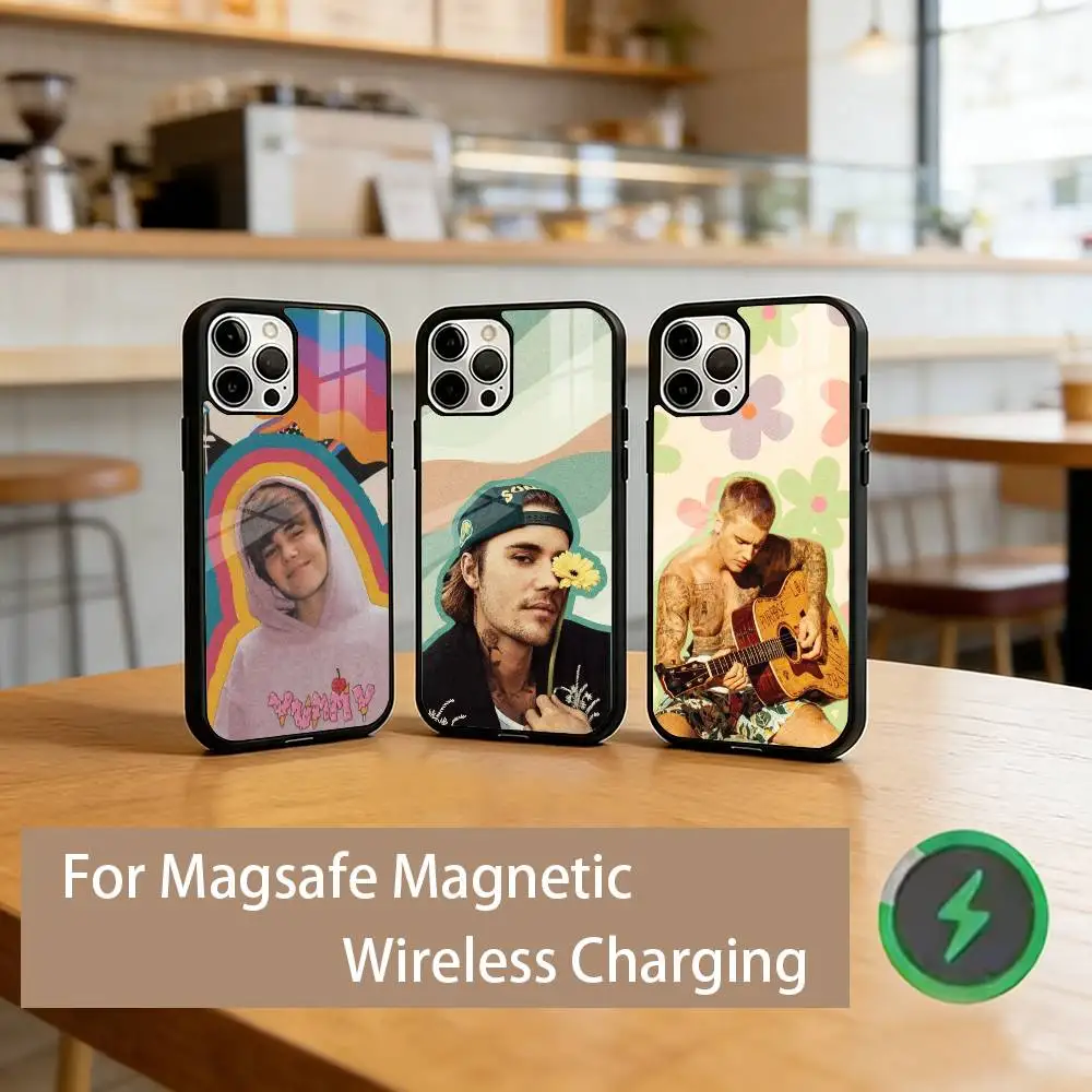 J-Justin B-Bieber S-Singer Phone Case For iPhone17,16,15,14,13,12,11 Plus,Pro Magnetic with Magsafe Wireless Charging