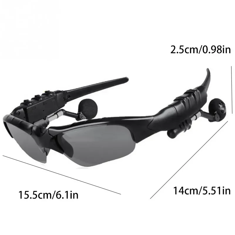 Stereo Earphones2026 Wireless Headset with Mic Glasses Sunglasses for Driving Cycling Sports Noise Reduction Headphones