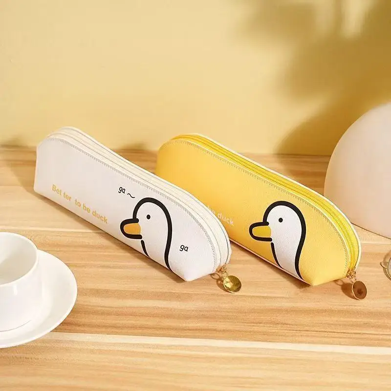 Cute little duck simple makeup bag, large‑capacity storage pouch and good‑looking wallet for students.