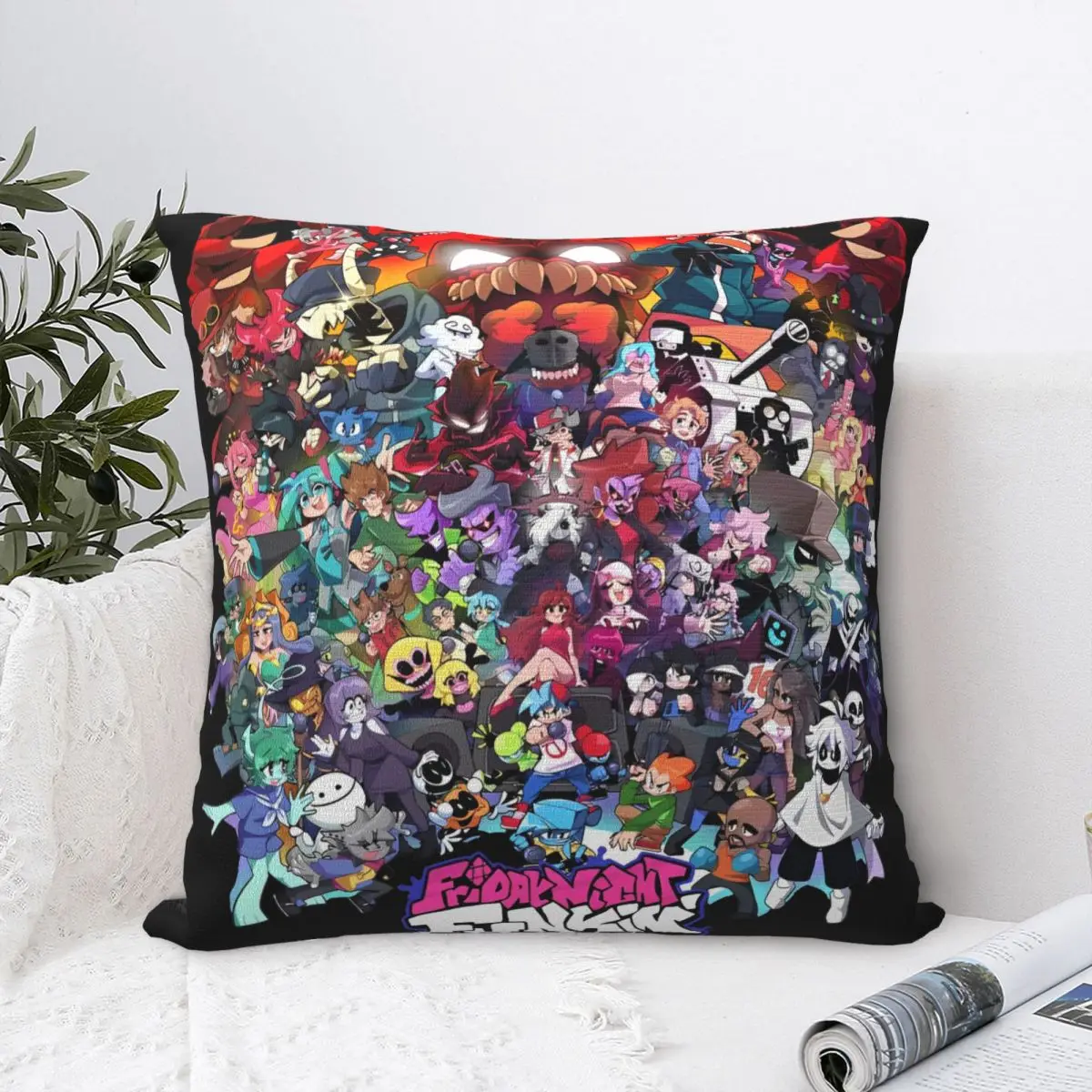 Friday Night Funkin Pillow Case FNF Games Gamer Cushion Cover Custom Zipper Decor Pillowcover for Sofa 18
