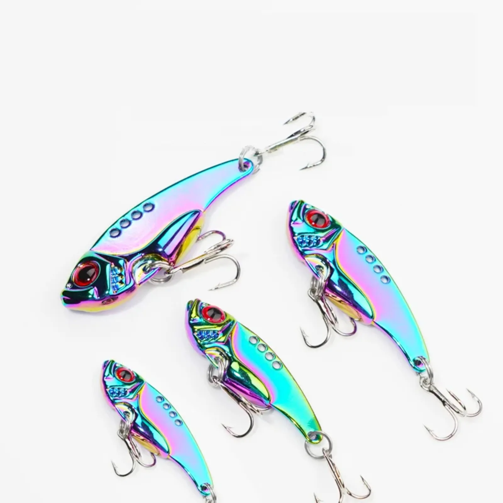 1 Pcs Metal All Water Layer Long Throw Colorful Vibration VIB Sequin Luya Artificial Bass Bait Special Bait for Tremor Bait