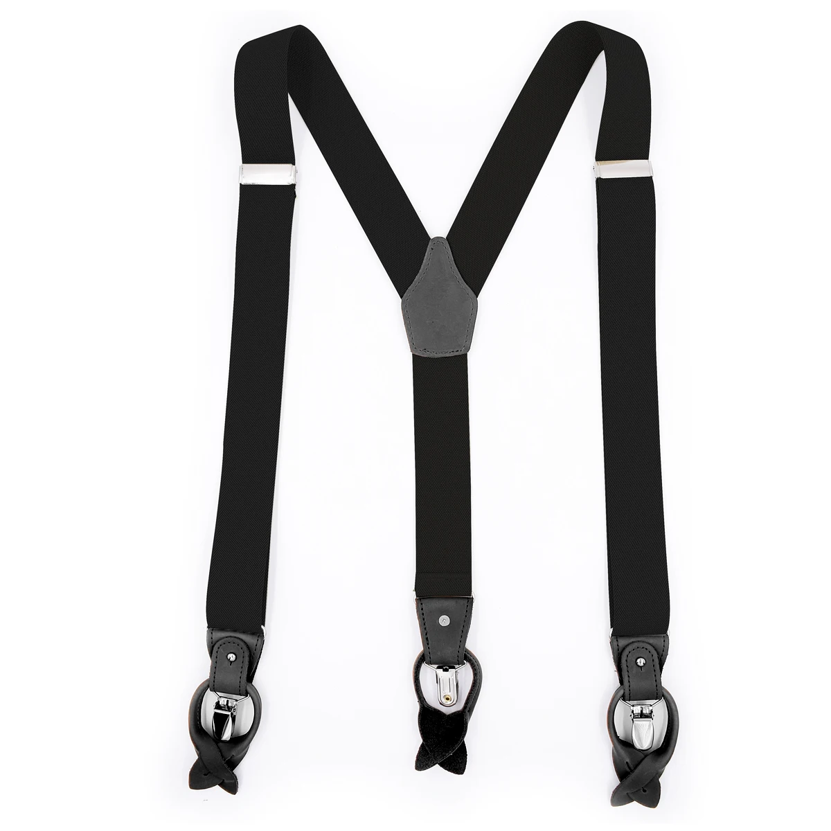 Nieuwe Man Bretels Lederen Knop Brace Strap Mode suspensorio Verstelbare Riem Ligas Tirantes met Kleur Doos 3.5*120 cm