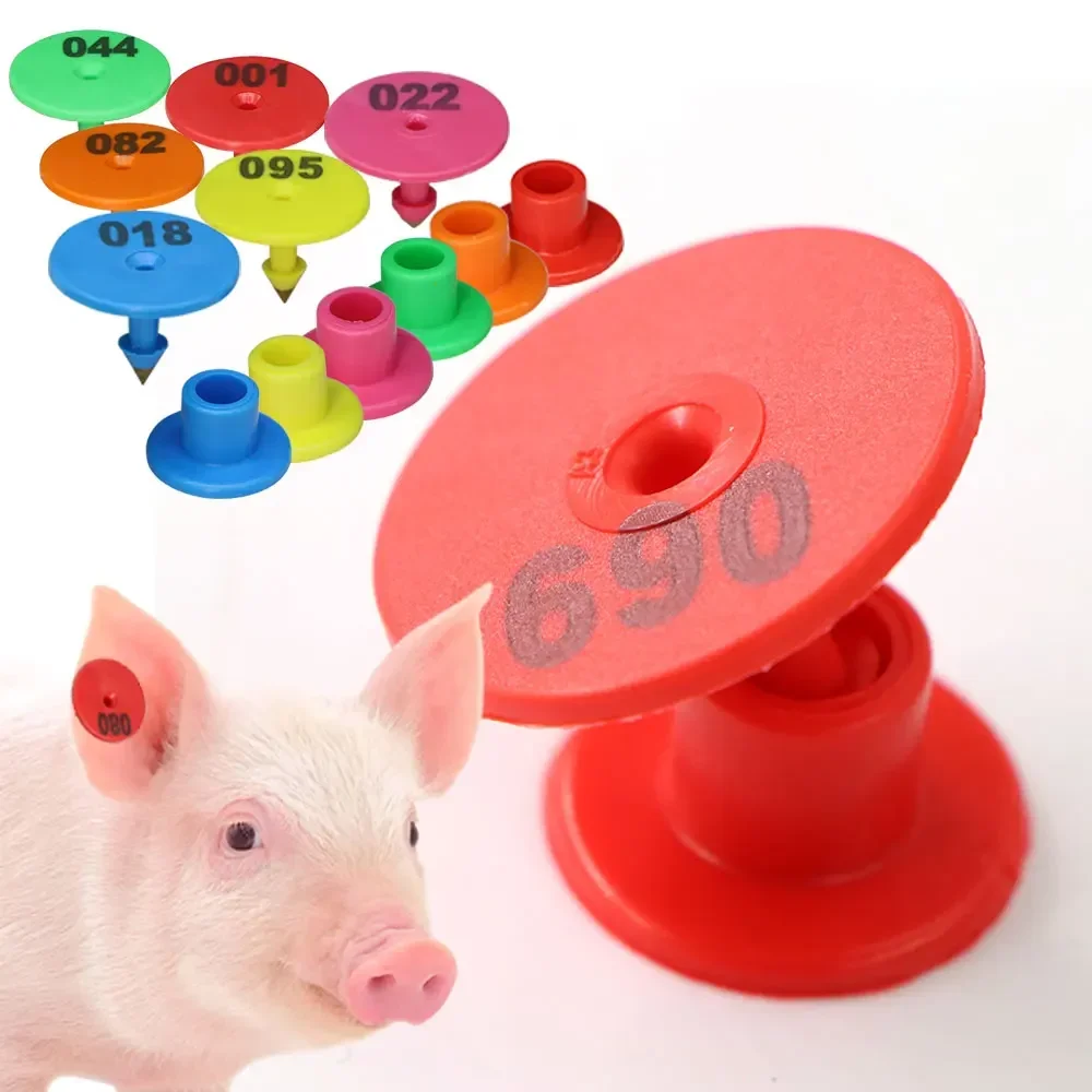 20PCS round Plastic Ear Tags 2cm Diameter Random Numbers for Animal Identification Sheep Rabbit Farm Livestock Marking