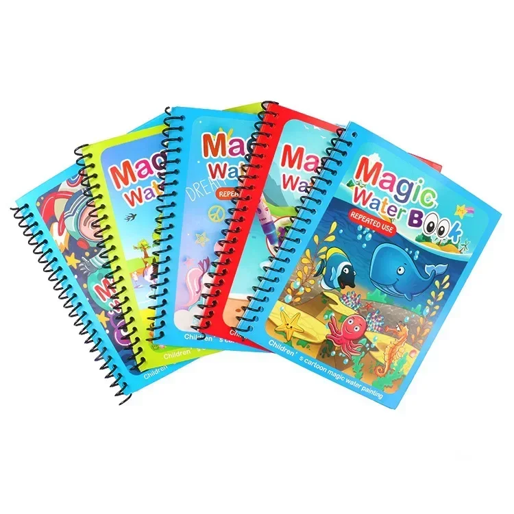 Brinquedo de desenho de água multifuncional, livro reutilizável, desenvolvimento sensorial, material seguro, recomendado para jardim de infância