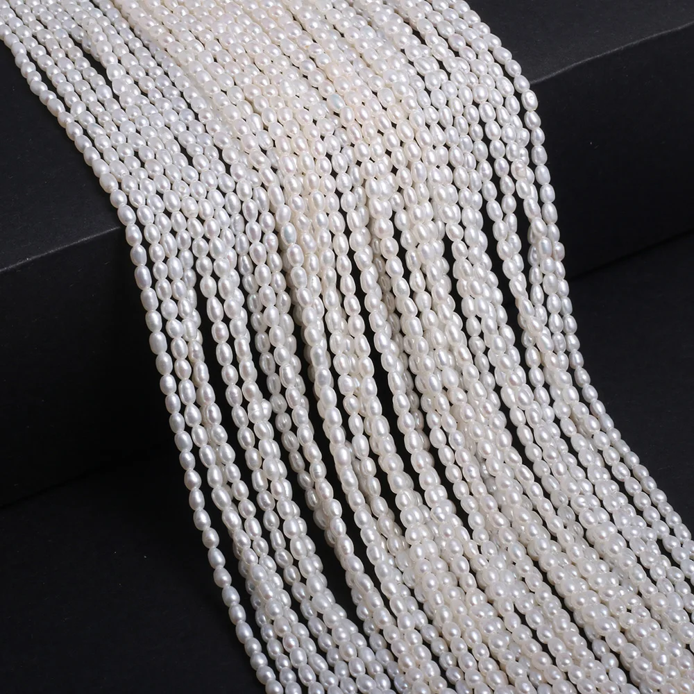 

2-2.5mm High Quality Rice Pearl Loose Beads Natural Freshwater Pearl Beads for Jewelry Making DIY Necklace Bracelet Accessories