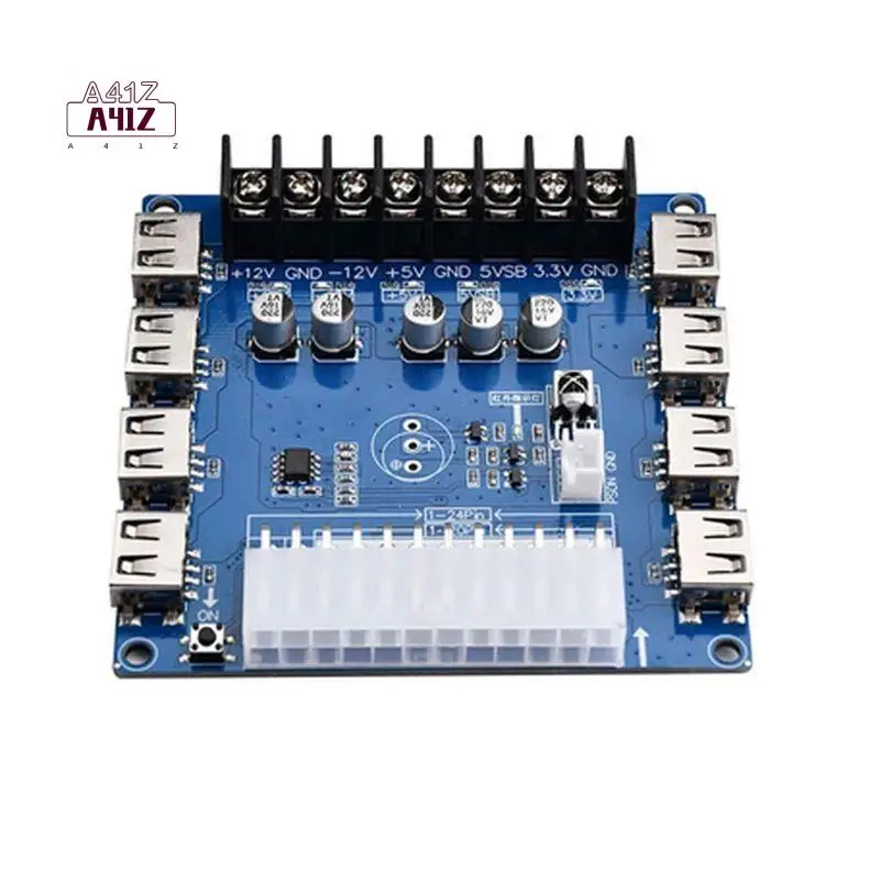 A41Z-20 Pin/24 Pin ATX Power Supply Breakout Board 5V/2A USB Charging Desktop Chassis Power Supply Adapter Board