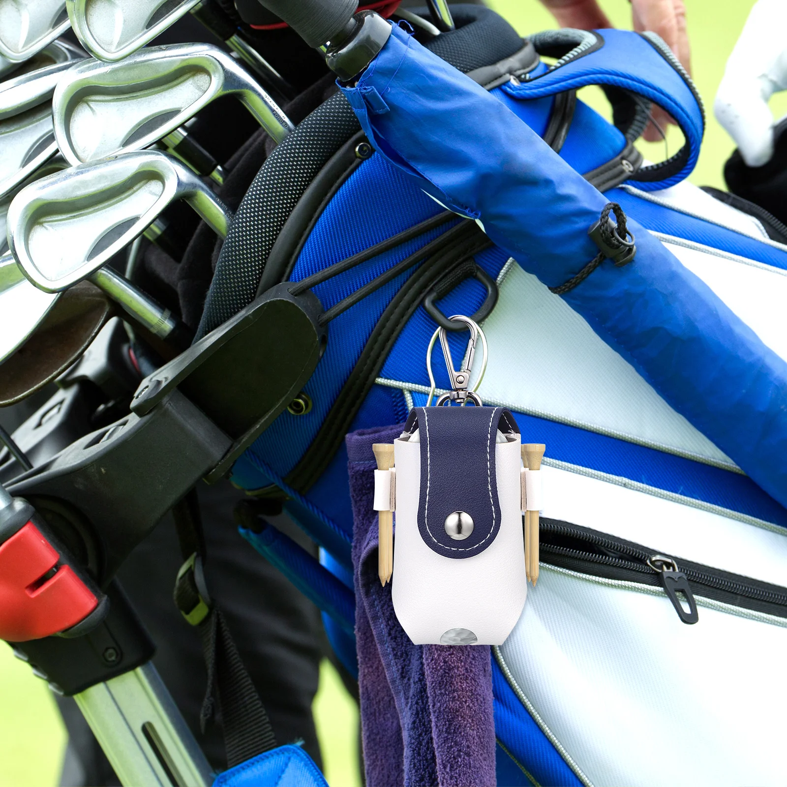 2Pcs Golfs Ball Bag Stable Wear-Resistant Waist Pack Golfs Ball Holder Outdoor Convenient Storage Waist Pack Golfing Bag