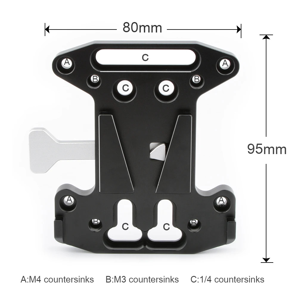 CAMVATE V-Lock Mount Battery Plate Quick Release Plate Camera Baseplate For DSLR Camera Cage / Shoulder Mount Rig Battery Mount
